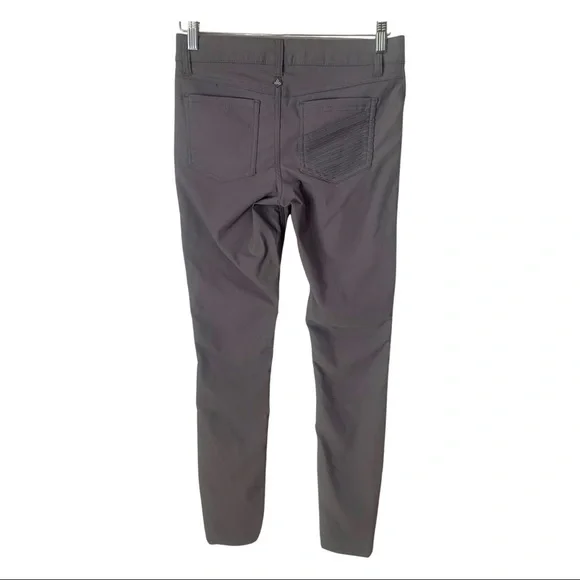 PRANA Brenna Moto Stretch Skinny Pants Mid Rise Gravel Nylon Size 2 - Picture 10 of 15